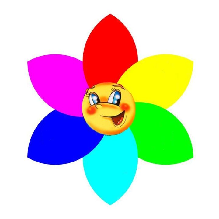 Kwiatek z kolorowego papieru z sześcioma płatkami, z których każdy symbolizuje mono-diet